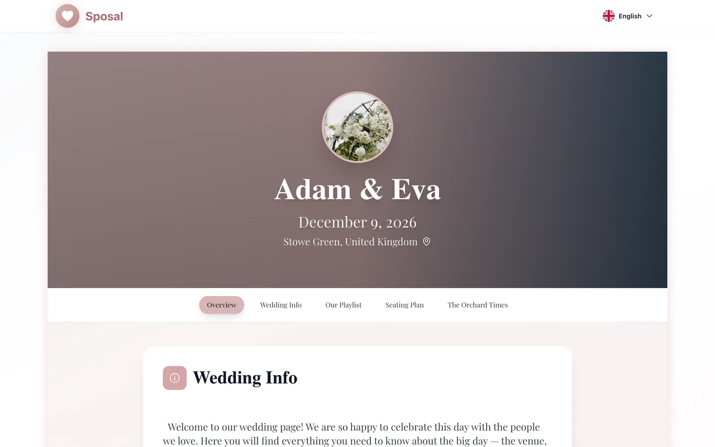 Svatební web pro vaše hosty